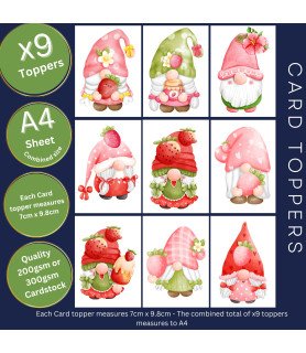 Strawberry Gnome Card Toppers