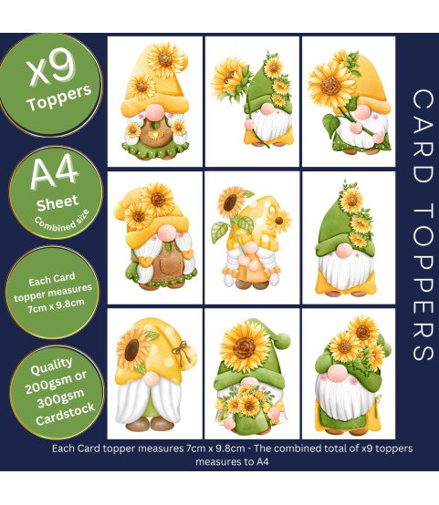 Sunflower Gnome Card Toppers