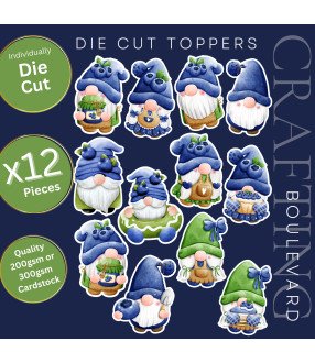 Blueberry Gnome Die Cut Toppers