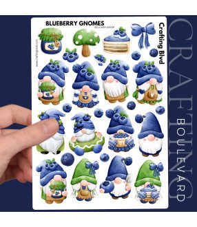 Blueberry Gnome Card Stickers