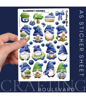 Blueberry Gnome Card Stickers