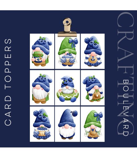 Blueberry Gnome Card Toppers