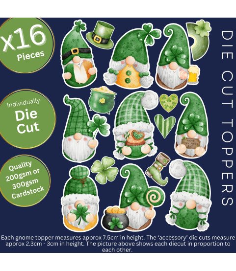 St Patrick’s Gnome Die Cut Toppers