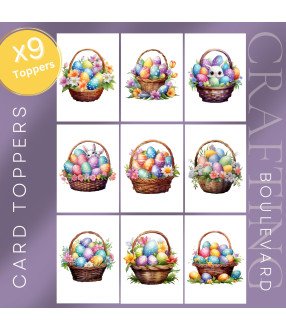 Easter Egg Floral Basket #2 Card Toppers