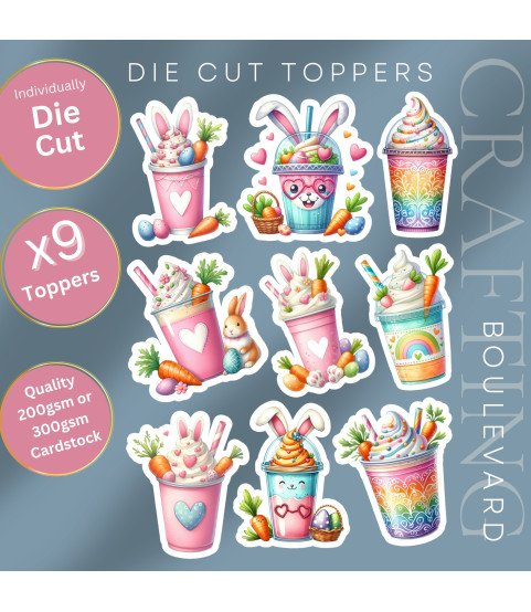 Easter Bunny Milkshakes Die Cut Toppers