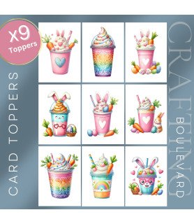 Easter Bunny Milkshakes Card Toppers