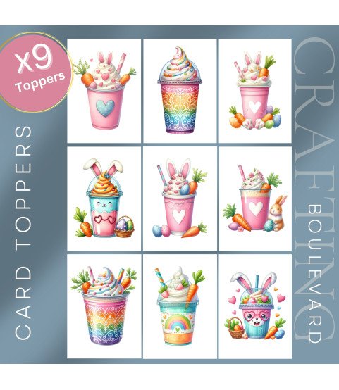 Easter Bunny Milkshakes Card Toppers