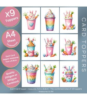Easter Bunny Milkshakes Card Toppers