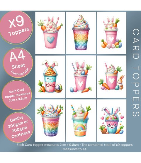 Easter Bunny Milkshakes Card Toppers