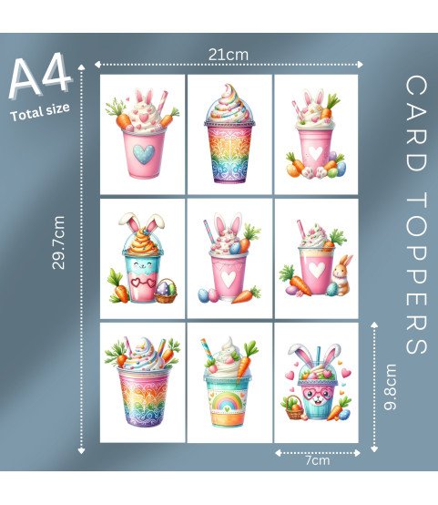 Easter Bunny Milkshakes Card Toppers