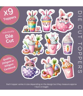 Easter Bunny Café Drinks Die Cut Toppers