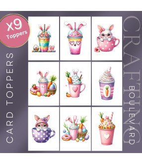 Easter Bunny Café Drinks Card Toppers