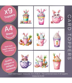 Easter Bunny Café Drinks Card Toppers