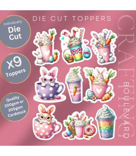 Easter Bunny Sweet Treat Drinks Stickers, Die Cut or Card Toppers