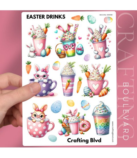 Easter Bunny Sweet Treat Drinks Stickers