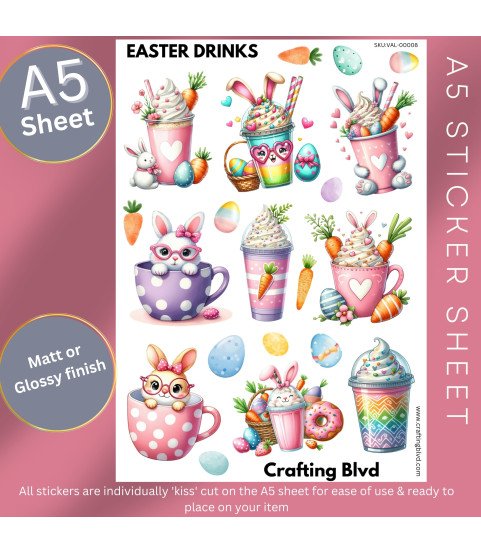 Easter Bunny Sweet Treat Drinks Stickers