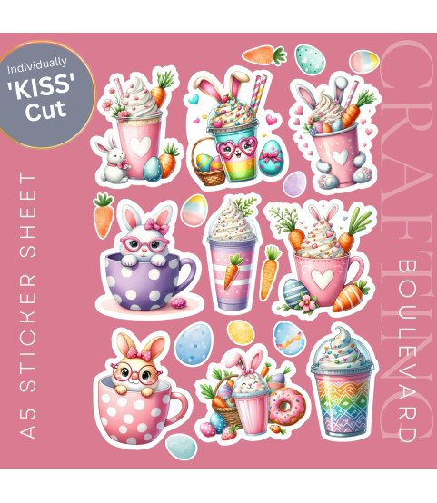 Easter Bunny Sweet Treat Drinks Stickers
