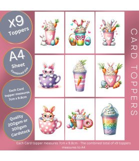 Easter Bunny Sweet Treat Drinks Card Toppers