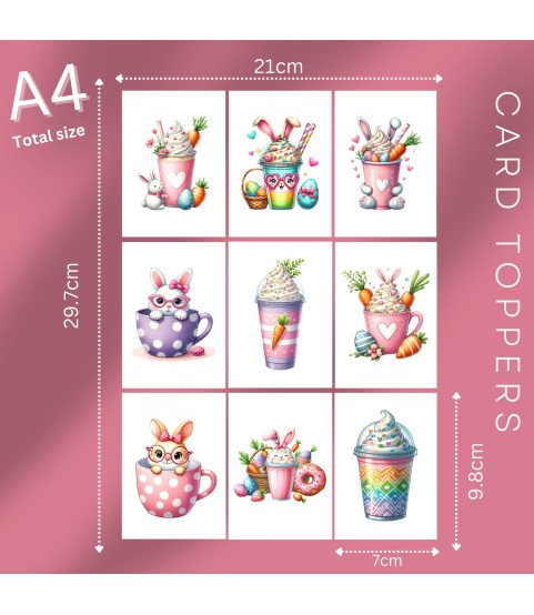Easter Bunny Sweet Treat Drinks Card Toppers