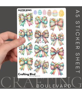 Pastel Easter Egg & Floral Bows Stickers