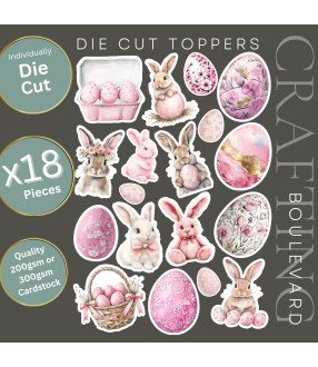 Pastel Pink Easter Stickers, Die Cut or Card Toppers