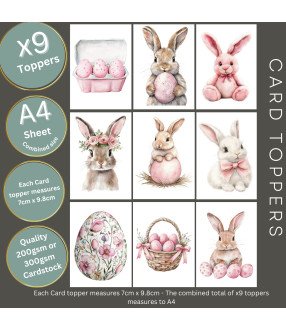 Pastel Pink Easter Card Toppers