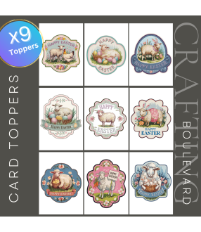Vintage Easter Labels Card Toppers
