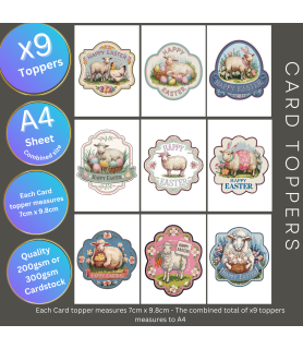 Vintage Easter Labels Card Toppers