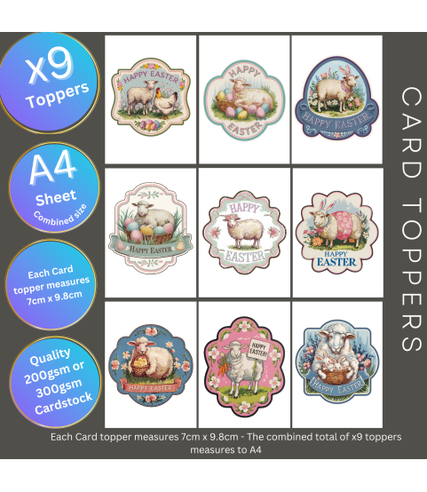 Vintage Easter Labels Card Toppers