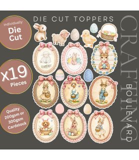 Vintage Easter Stickers, Die Cut or Card Toppers