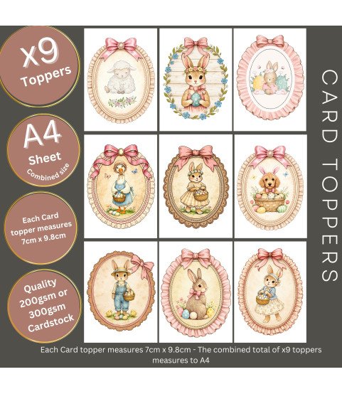 Vintage Easter Card Toppers
