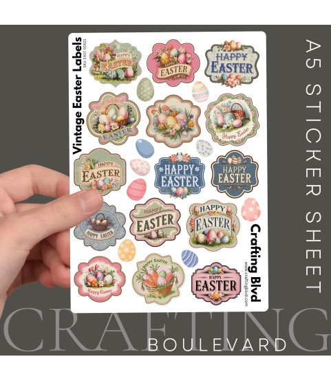 Vintage Happy Labels Easter Stickers