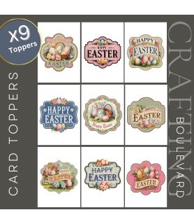 Vintage Happy Easter Labels Card Toppers