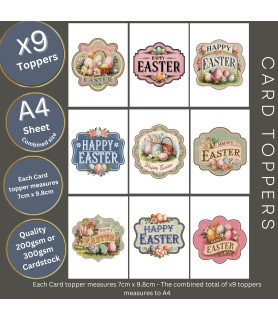 Vintage Happy Easter Labels Card Toppers