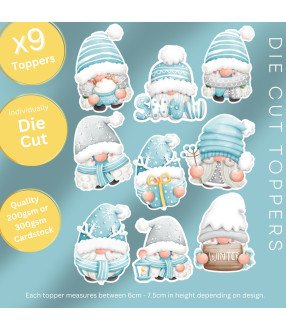Winter Gnome Die Cut Toppers