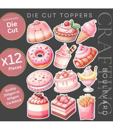 Sweet Food #1 Stickers, Die Cut or Card Toppers