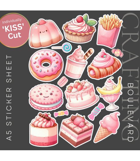 Sweet Food #1 Stickers, Die Cut or Card Toppers