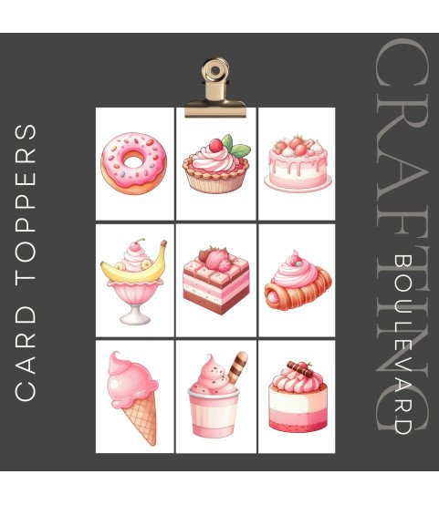 Sweet Food #1 Stickers, Die Cut or Card Toppers