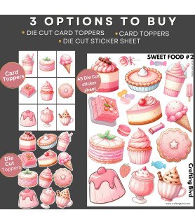 Sweet Food #2 Stickers, Die Cut or Card Toppers