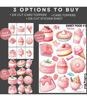 Sweet Food #2 Stickers, Die Cut or Card Toppers
