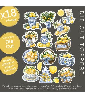 Mediterranean Lemons Die Cut Toppers