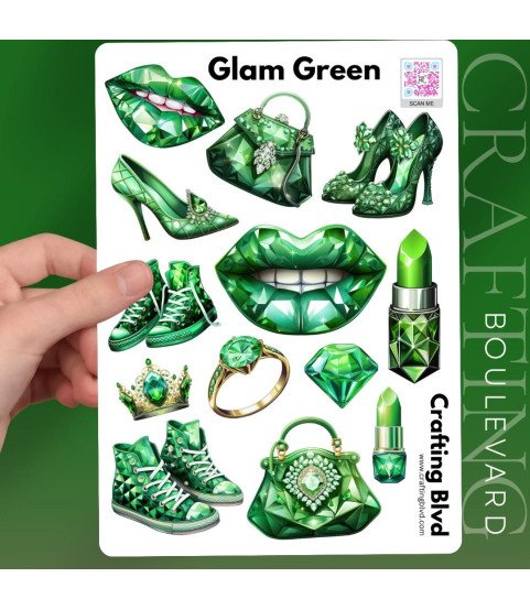 Luxe Glam Green Stickers