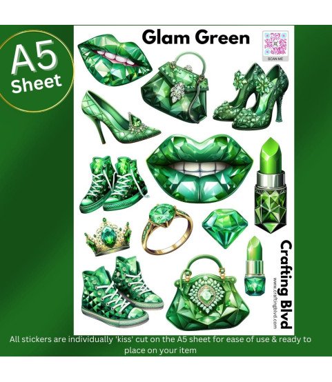 Luxe Glam Green Stickers