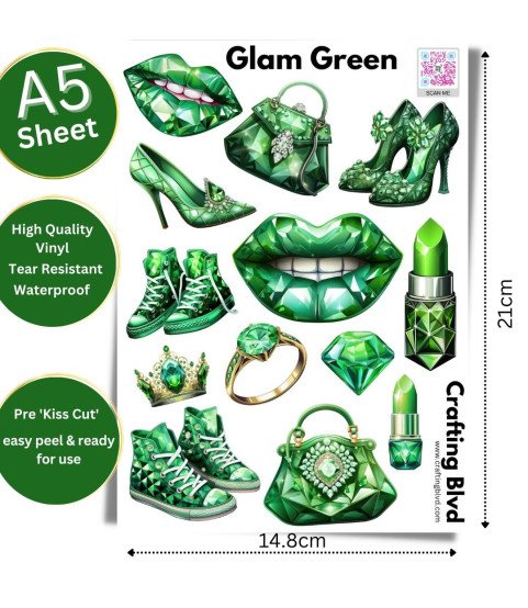 Luxe Glam Green Stickers