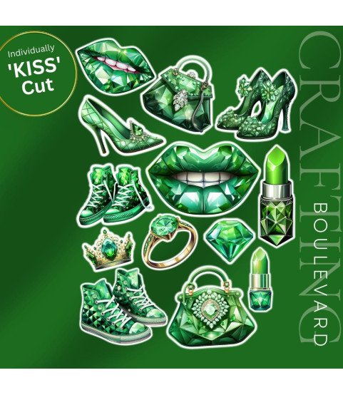 Luxe Glam Green Stickers