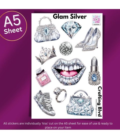 Luxe Glam Silver Stickers