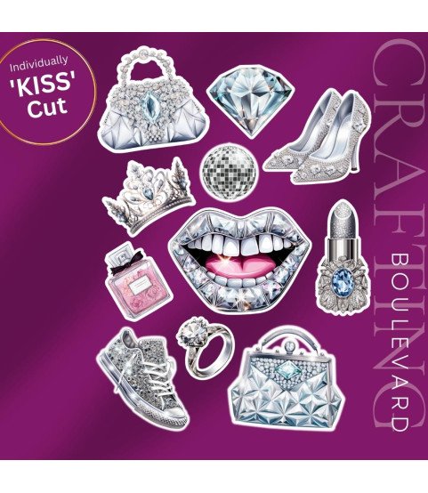 Luxe Glam Silver Stickers