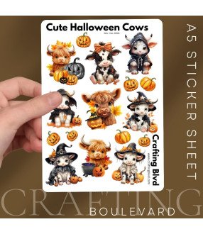 Cute Halloween Cows Stickers