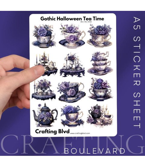 Gothic Halloween Tea Time Stickers