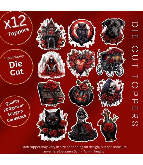 Gothic Halloween #1 Stickers, Die Cut or Card Toppers Gothic Halloween #1 Stickers, Die Cut or Card Toppers